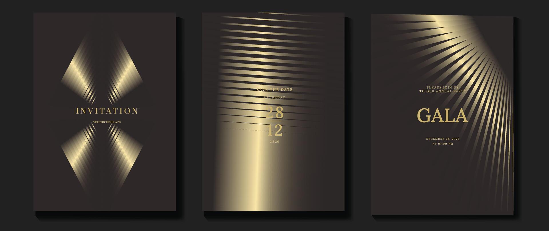 Golden gradient elegant gold wavy lines on brown background. vector