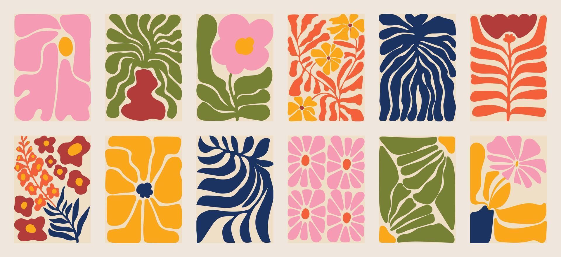 Abstract Botanical set of background art vector