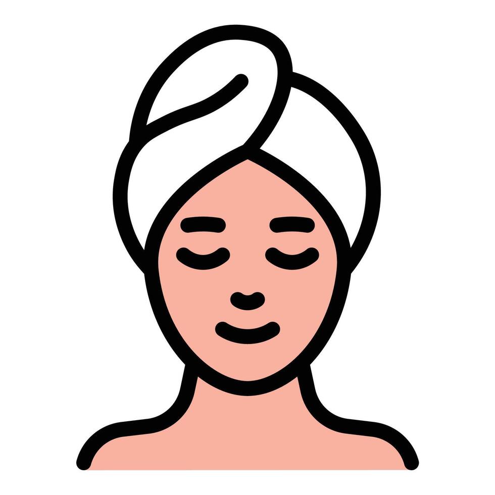 Spa icon flat line style illustration representing relaxation and wellness services, suitable for beauty, health, and self-care-related projects vector