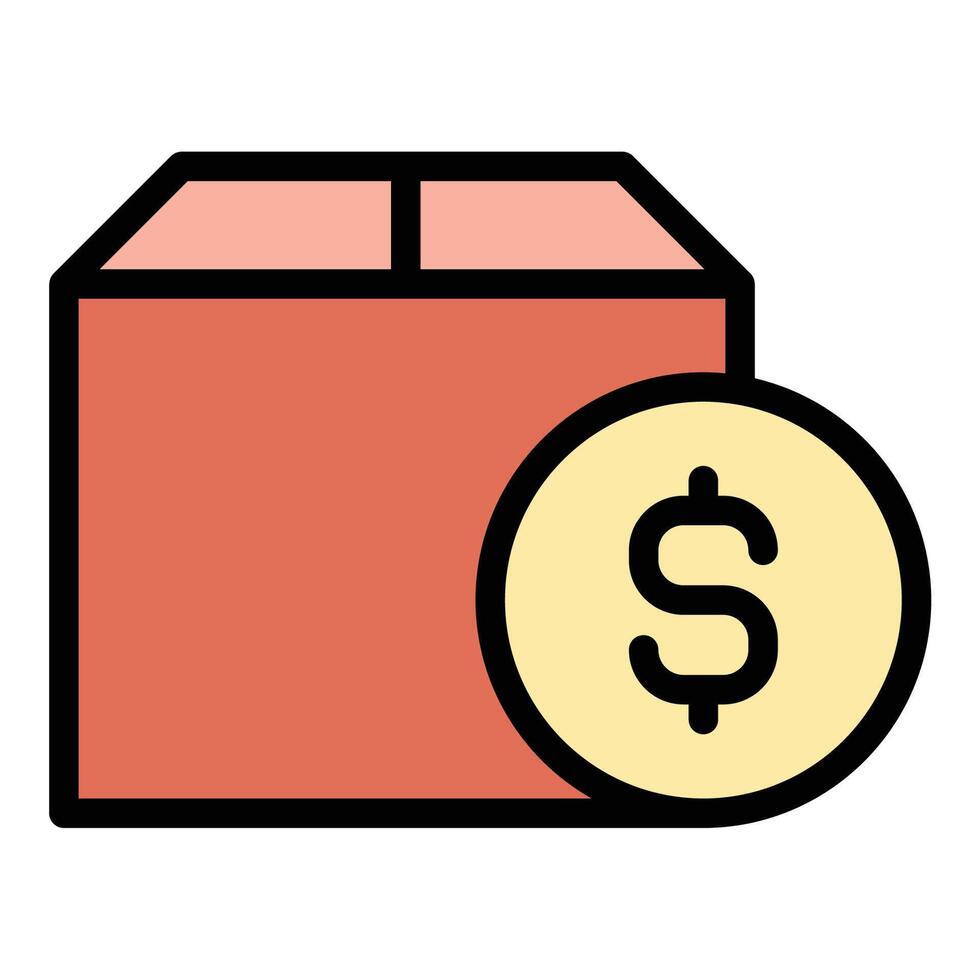 Cash on delivery icon flat line style illustration representing payment upon receipt of goods, suitable for e-commerce, retail, and logistics-related projects vector