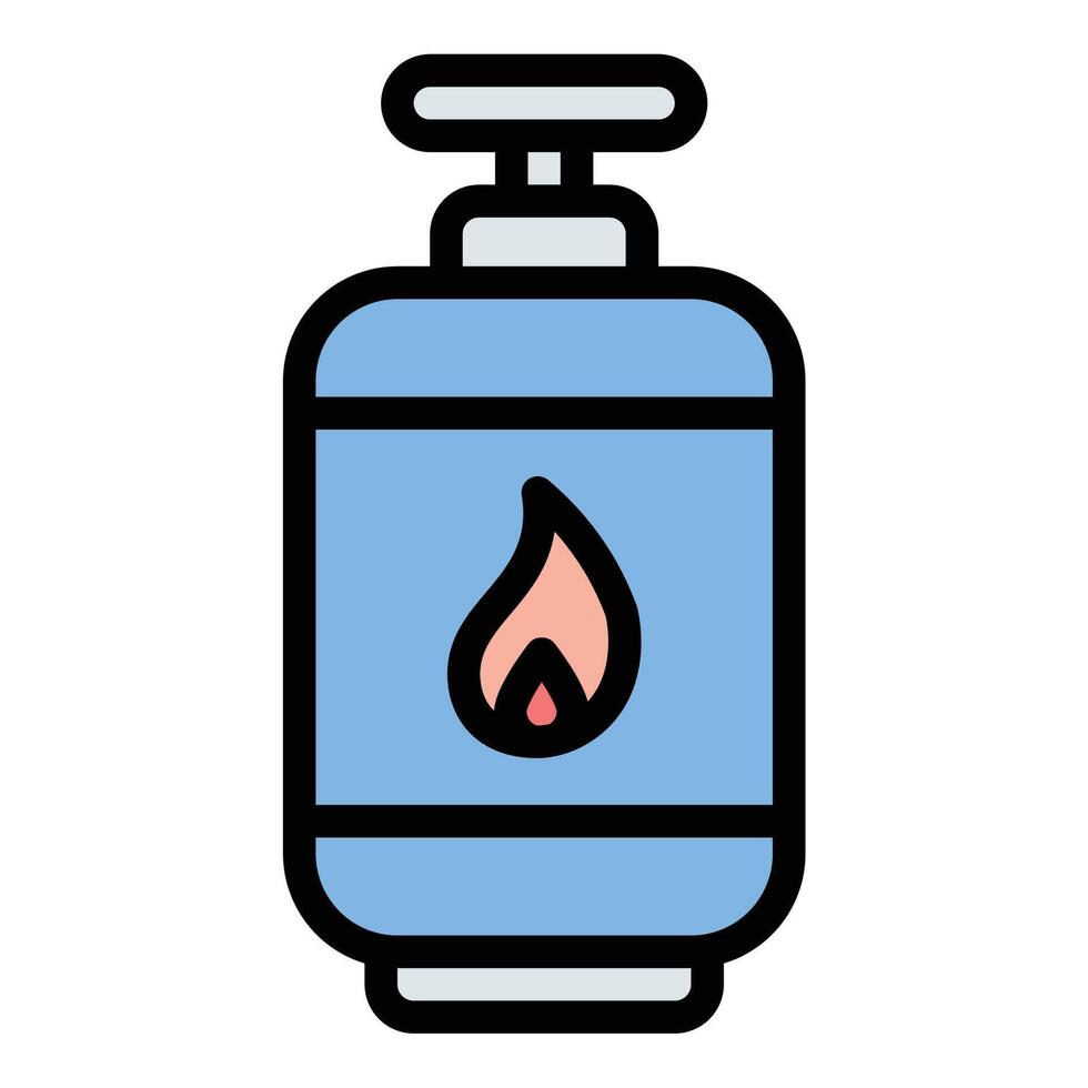 Gas icon flat line style illustration representing fuel and energy sources, suitable for energy, industrial, and environmental-related projects vector