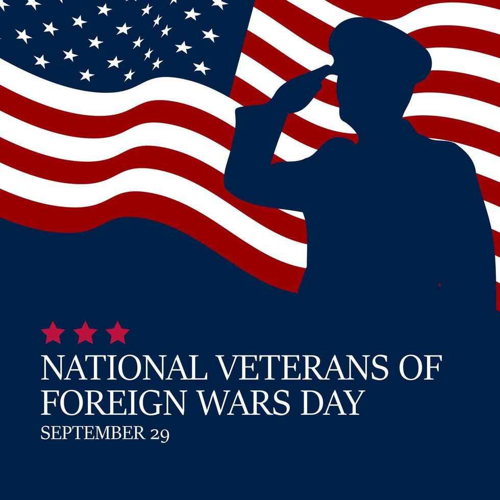 National Veterans Of Foreign Wars Day with saluting veteran Background Illustration vector