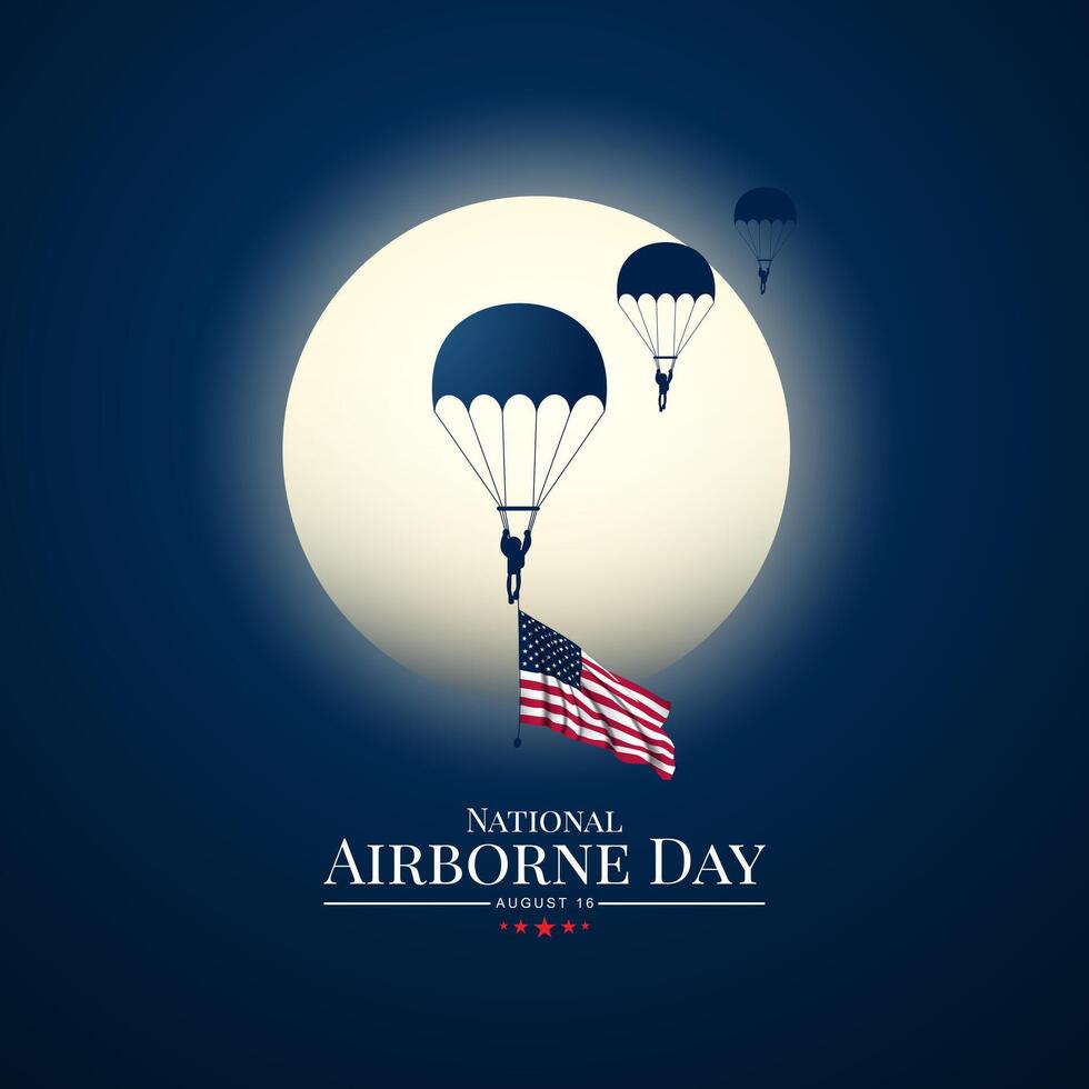 Banner design for National Airborne Day August 16 background Illustration vector