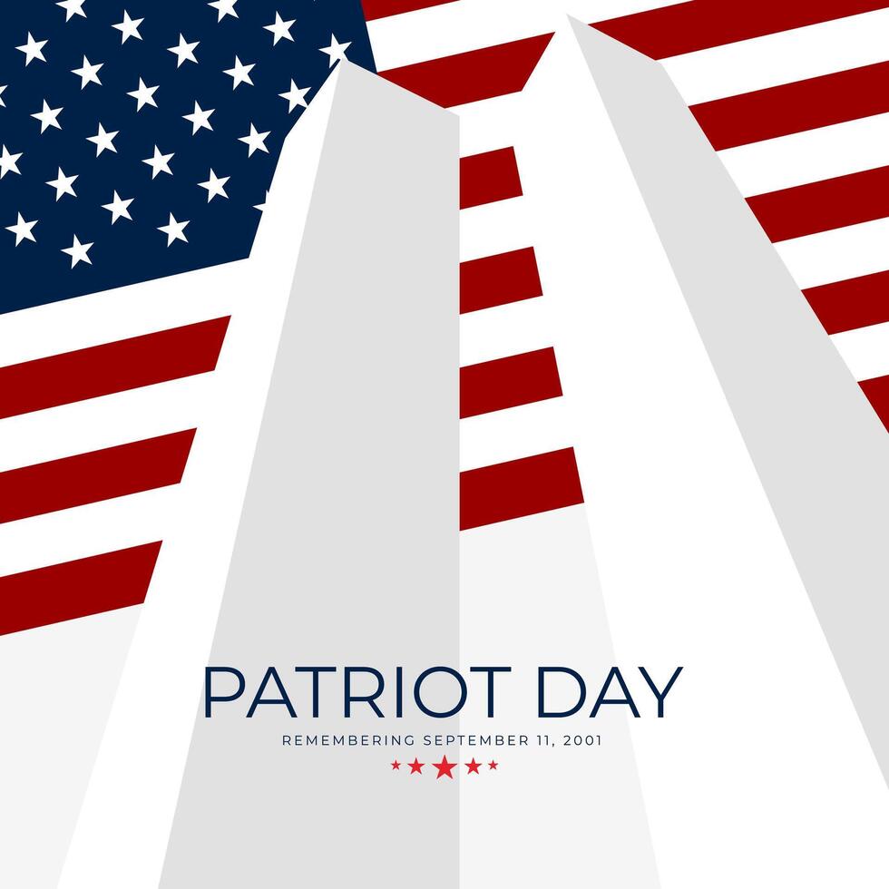 Never Forget Patriot Day September 11th memorial event background illustration vector