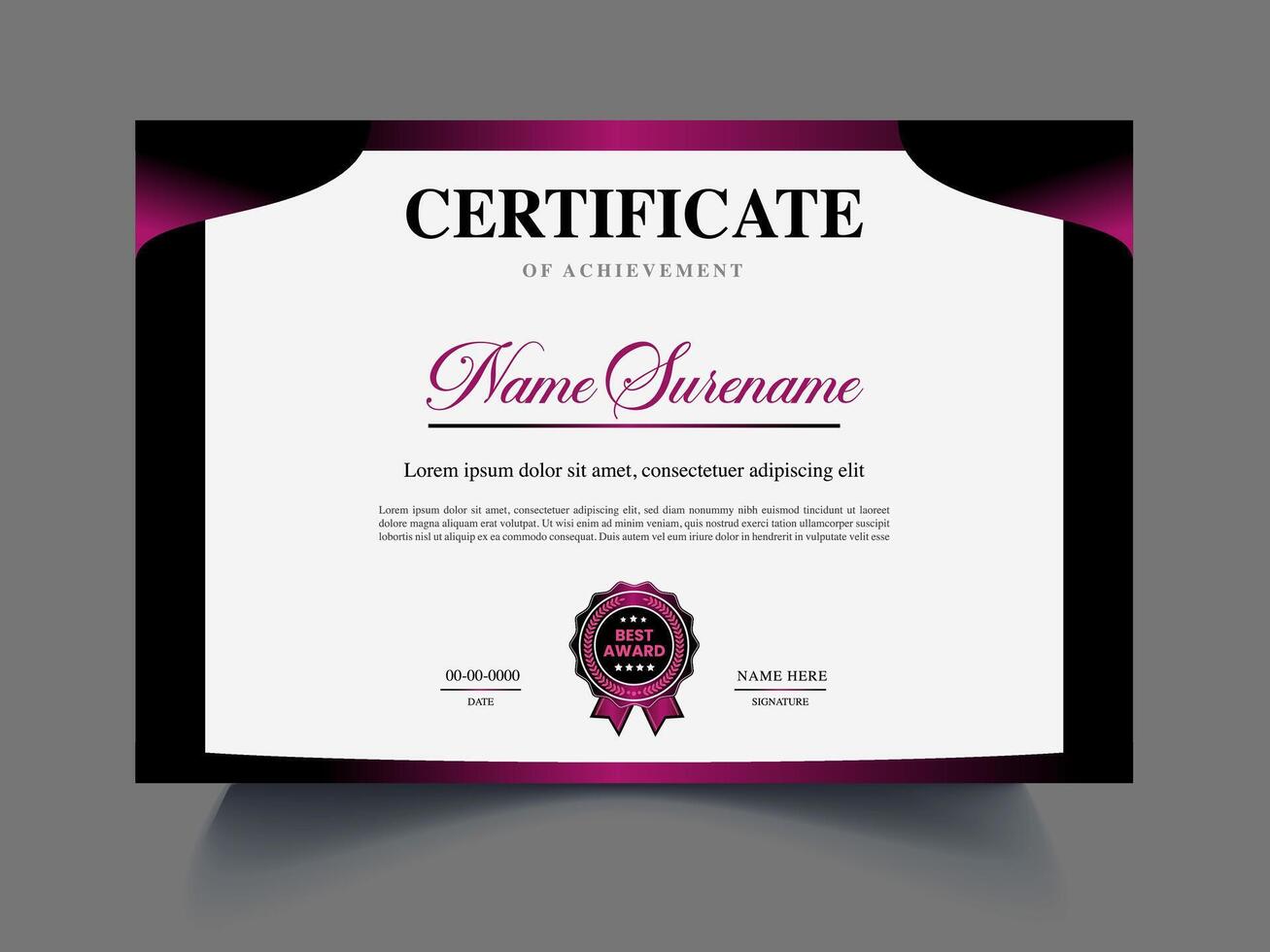 Clean modern Certificate design template vector