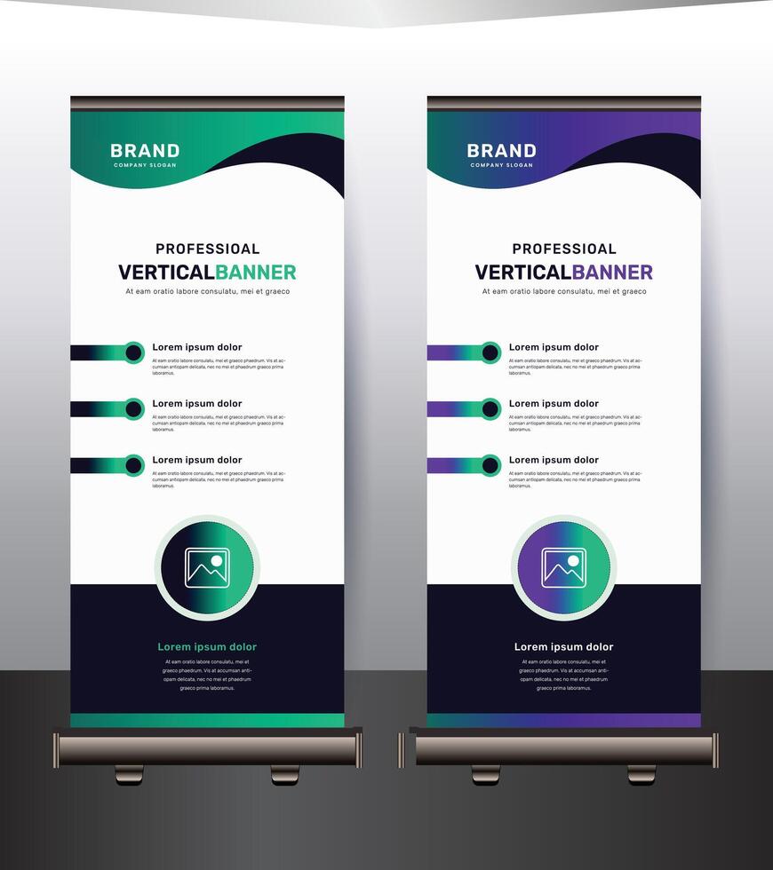 Modern rollup banner design template vector