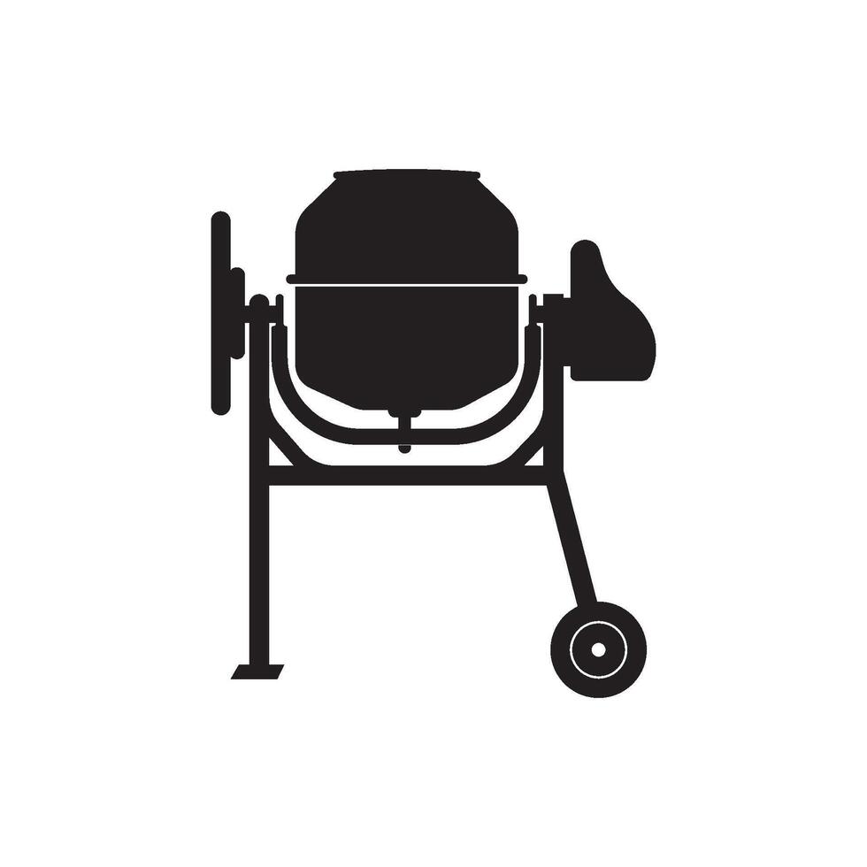Cement Mixer Machine Icon vector