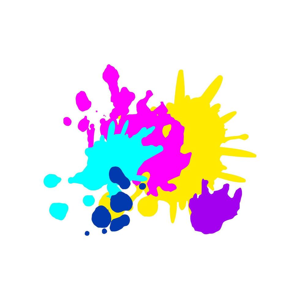 vibrant paint splatters item bright vector