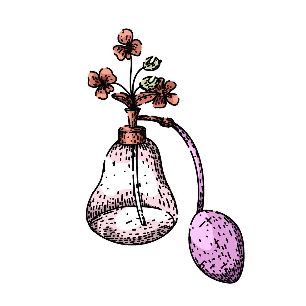 refillable perfume automizer hand drawn vector