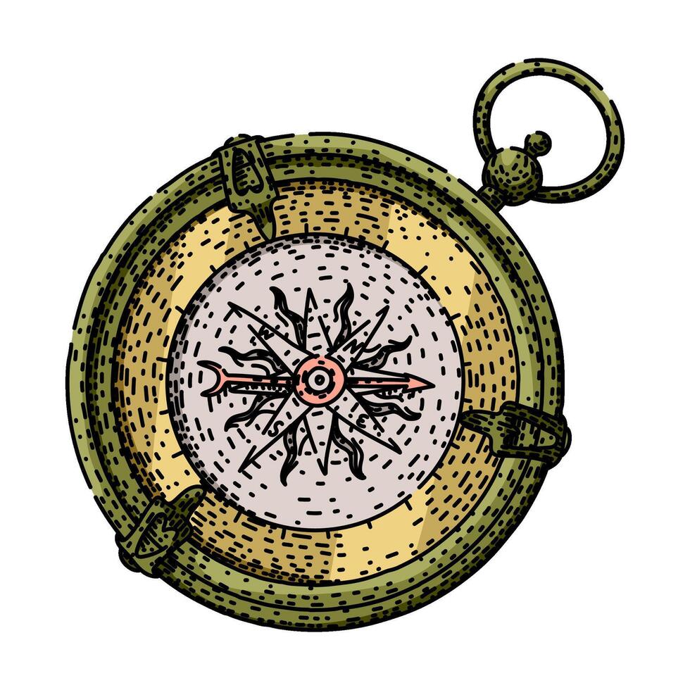 north compass hand drawn item vector