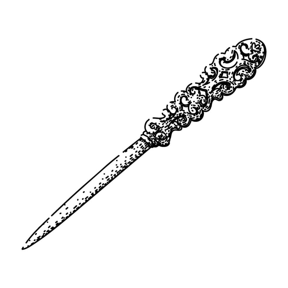 letter opener sketch drawn item vector