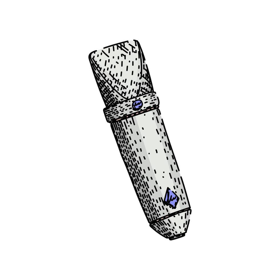 recording microphone sketch hand item vector