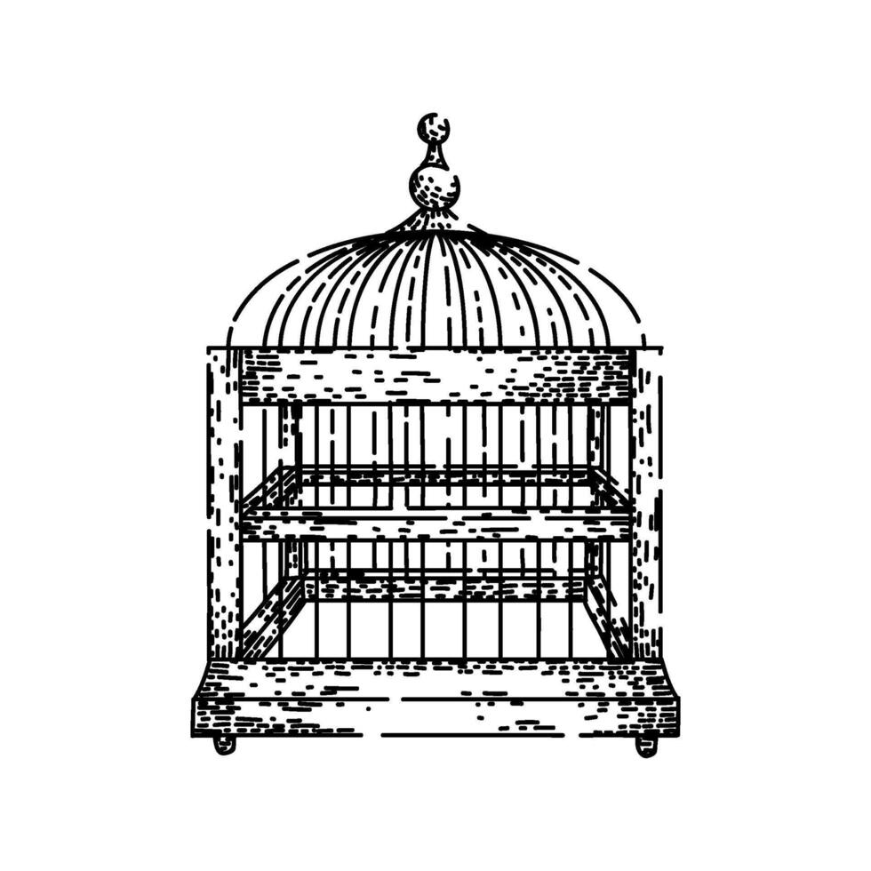 aviary birdcage sketch hand item vector