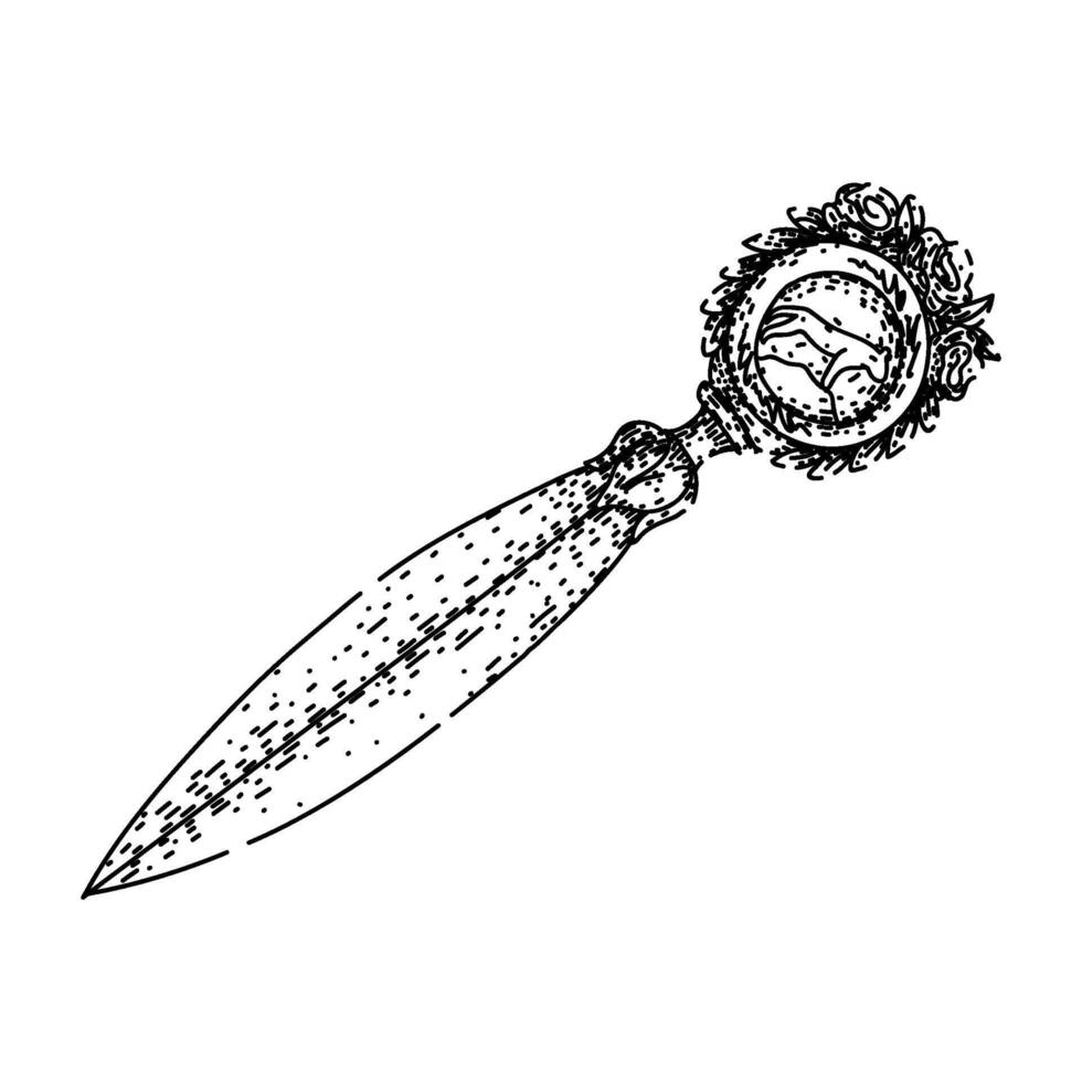 letter opener sketch hand item vector
