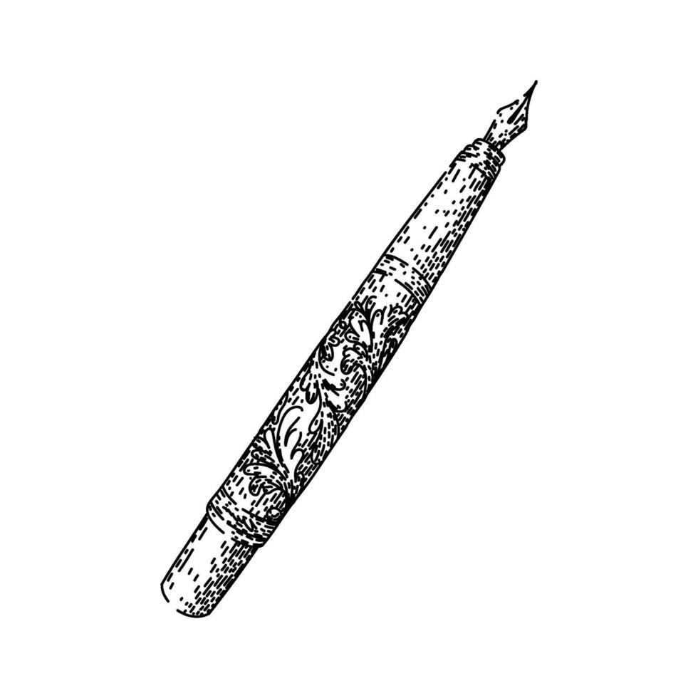 cartridge fountain pen sketch drawn item vector