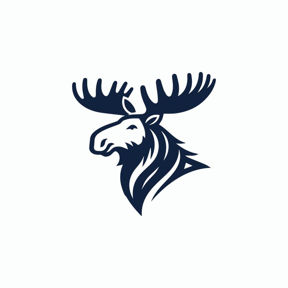 moose head logo design vector