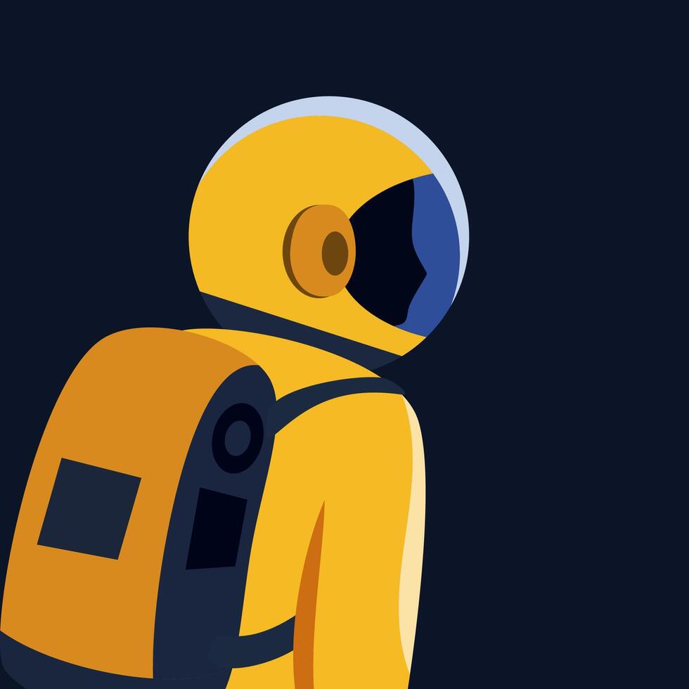 An astronaut looks at a black hole in space vector