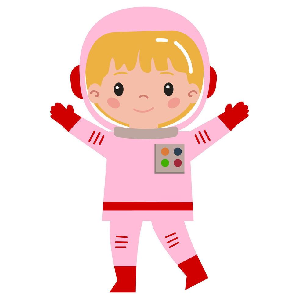 little astronaut isolated on white background vector