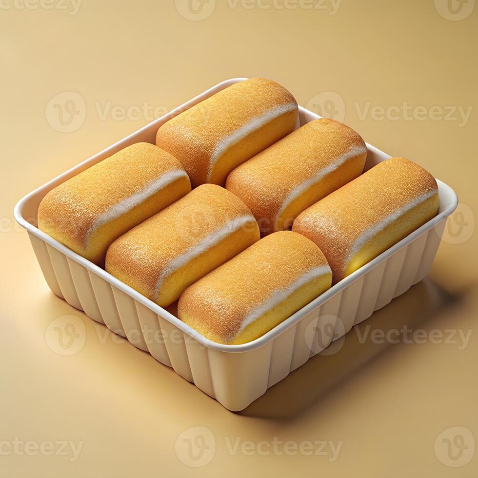 A tray of bread rolls sitting on a table photo