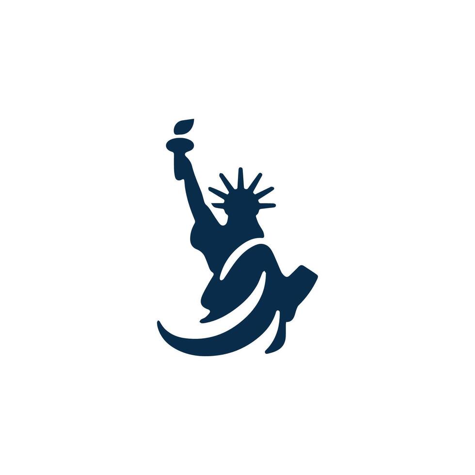 statue of liberty is shown in a logo vector