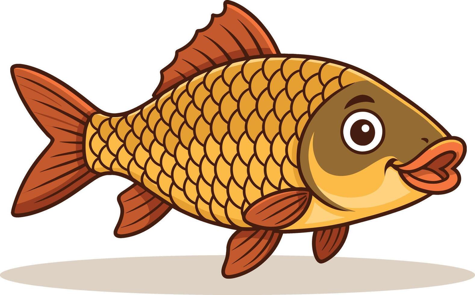 Cartoon cute gold fish vector