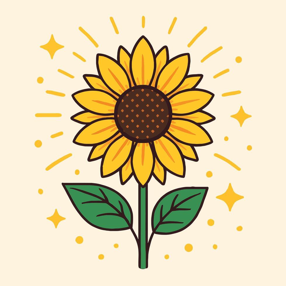 Sunflower with Starburst vector