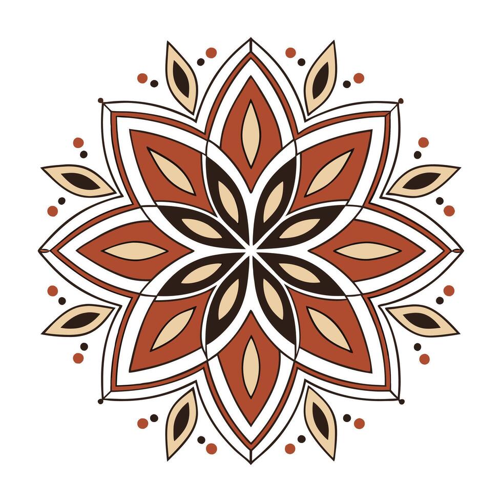 Intricate Dog Mandala Design with CMYK Colors Featuring Geometric Patterns and Fine Line Details for Creative Projects vector