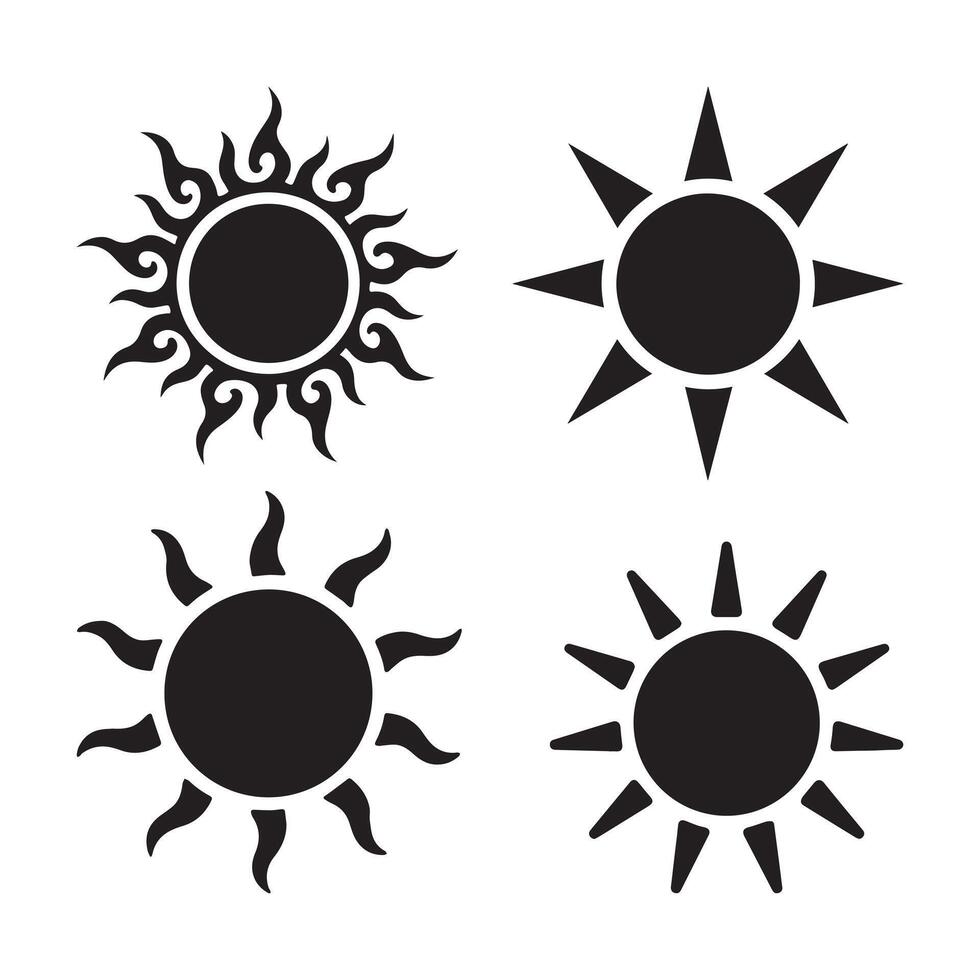 Sun icon silhouette design with white background vector