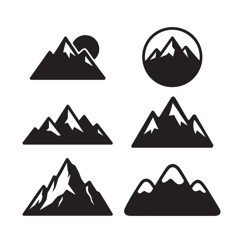 Mountain icon silhouette design with white background vector