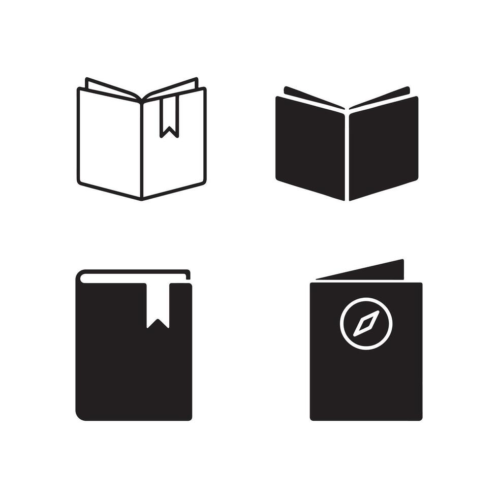 Guidebook Icon Silhouette Design with White Background Illustration vector
