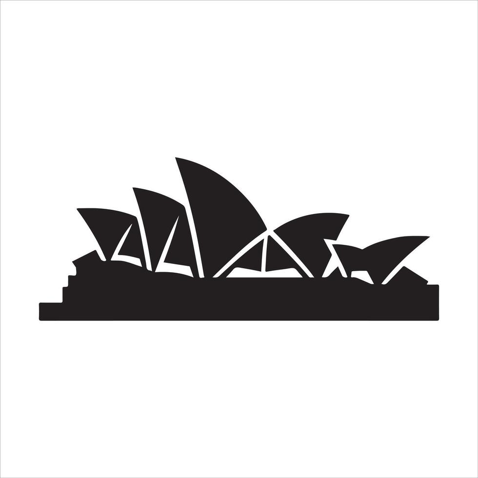 Sydney Opera House Silhouette Icon Design with White Background vector