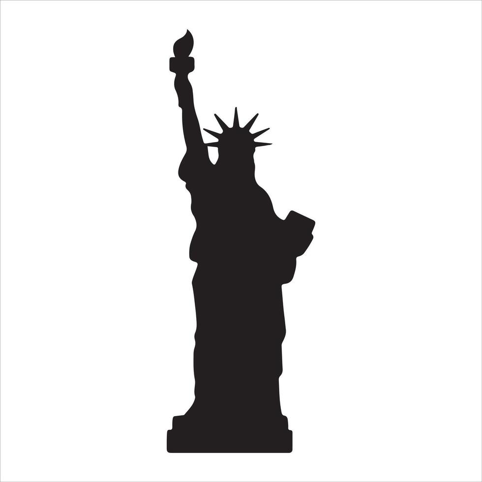 Statue of Liberty Silhouette Icon Design with White Background vector