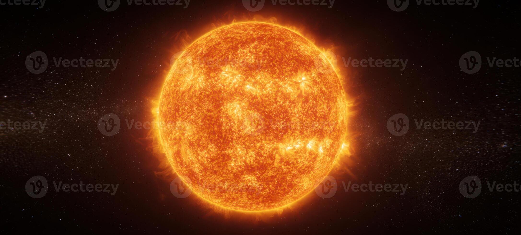 The radiant sun illuminating the vastness of the cosmos. photo