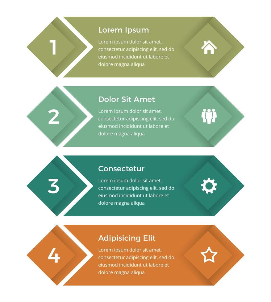 Business infographic design template with four vertical options or steps, process, workflow template vector