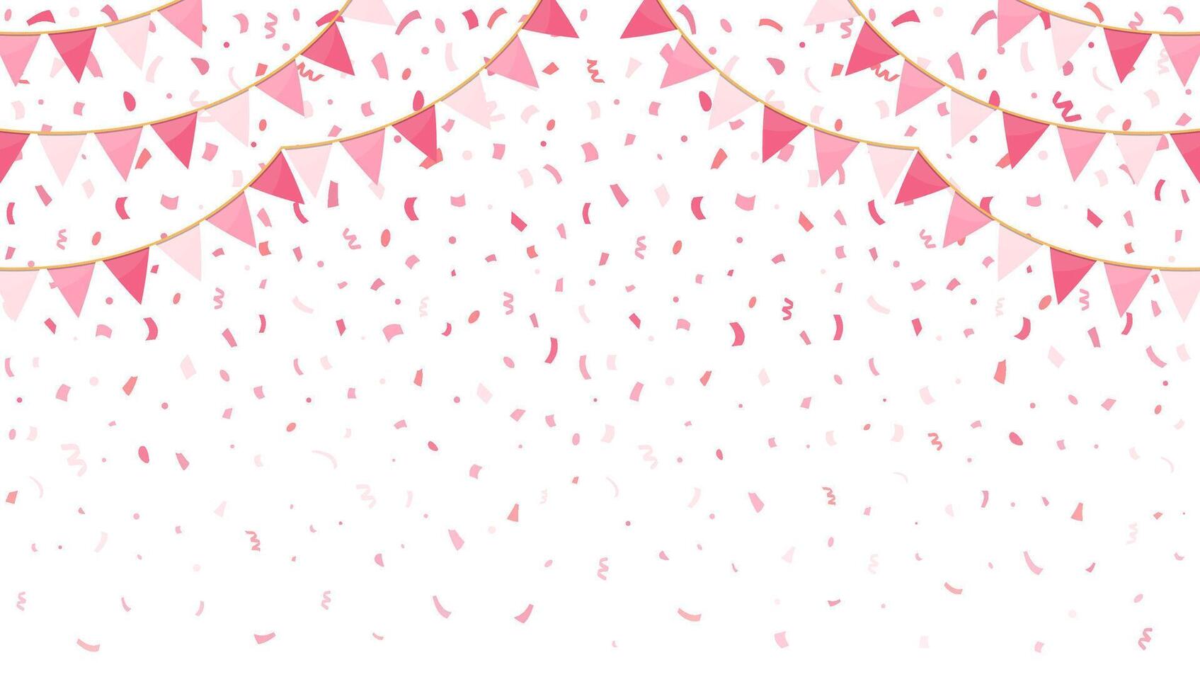 Background with pink bunting and serpentine vector