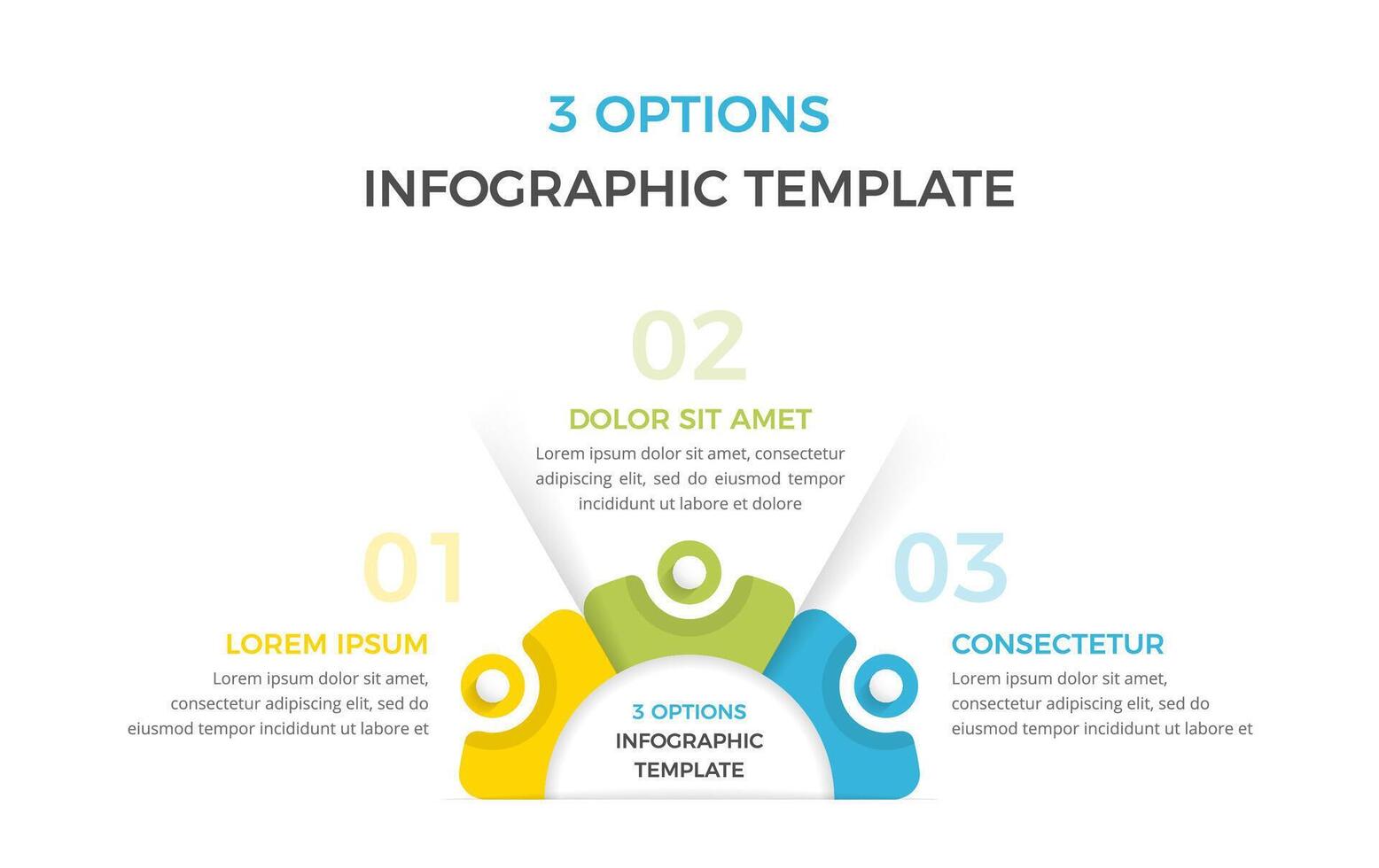 Infographic template with 3 steps or options with numbers and place for your text, workflow, process chart vector