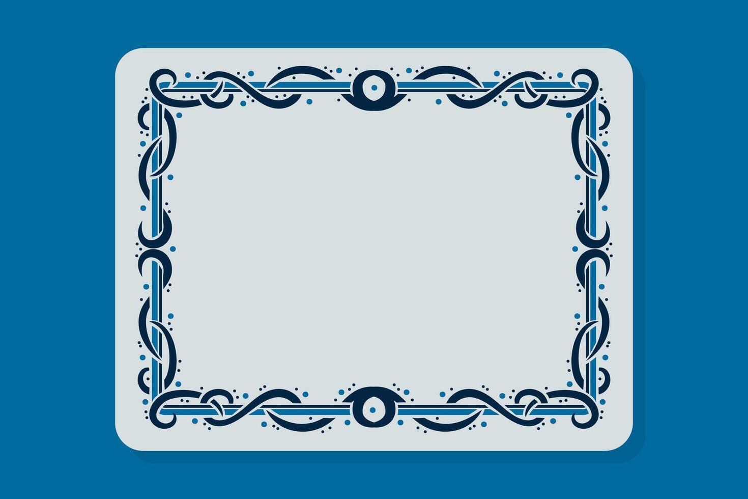 blue decorative line frame vector