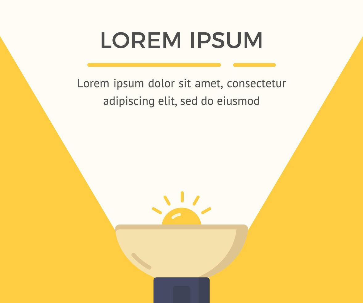Flashlight on yellow background and place for your text vector