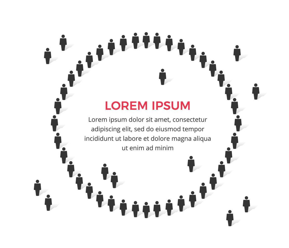 People standing in a circle with place for text in the center vector