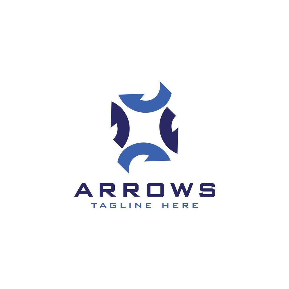 abstract unique geometric arrow shapes design logo modern circular shape direction growth vector