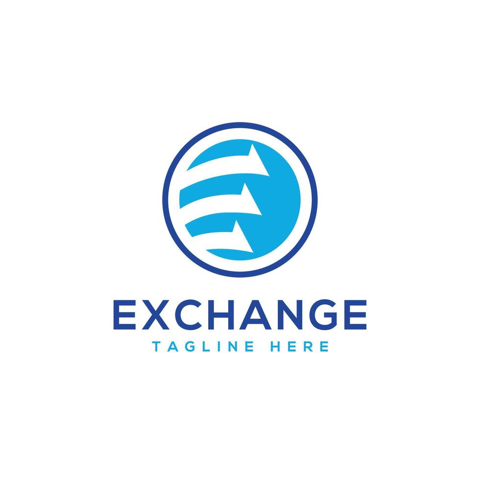 global exchange solutions logo design concept for business startup company letter e globe vector