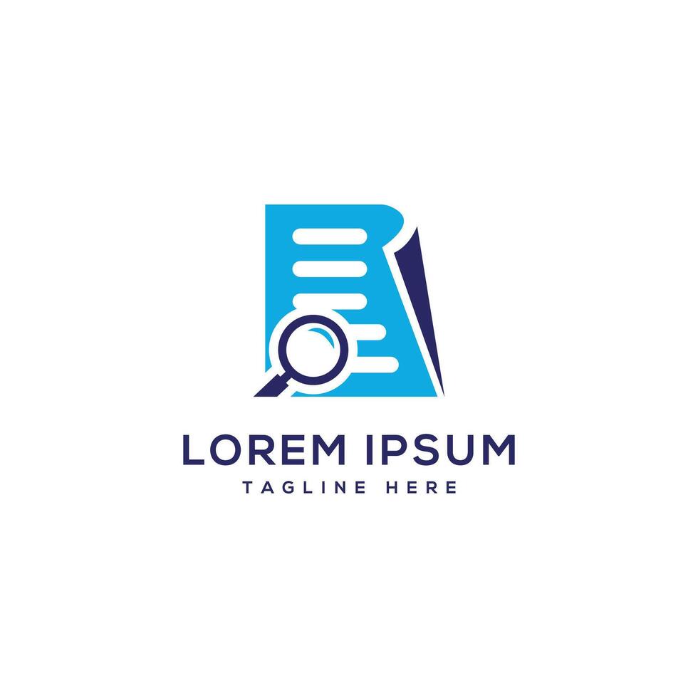 Data search logo design document search paper office vector