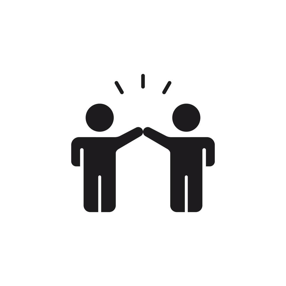 Two People High Fiving Illustration, Teamwork Concept. isolated on white background editable eps file. vector