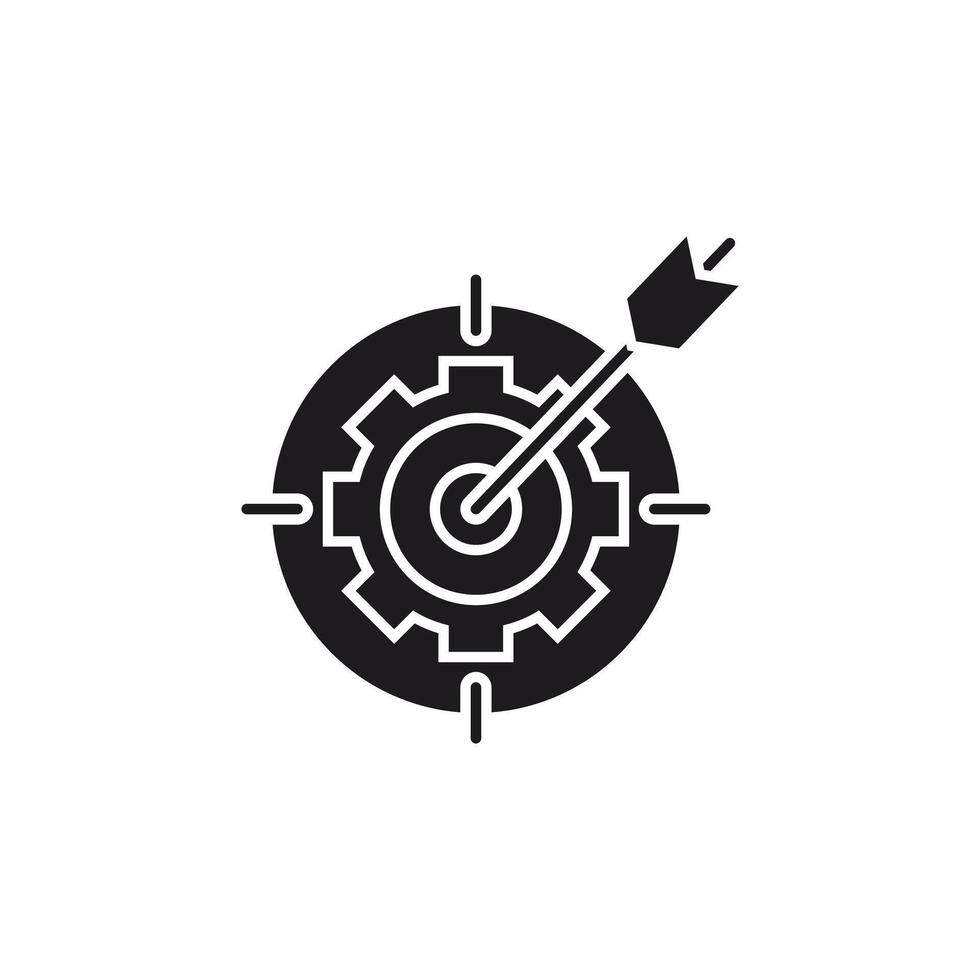 Target Setting, Gear Mechanism, and Achievement Icons. These icons use glyp style eps files. vector