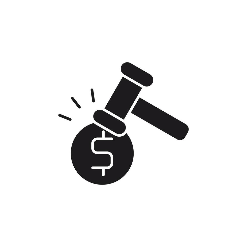 Auction icon. This icon uses glyp style eps file. vector