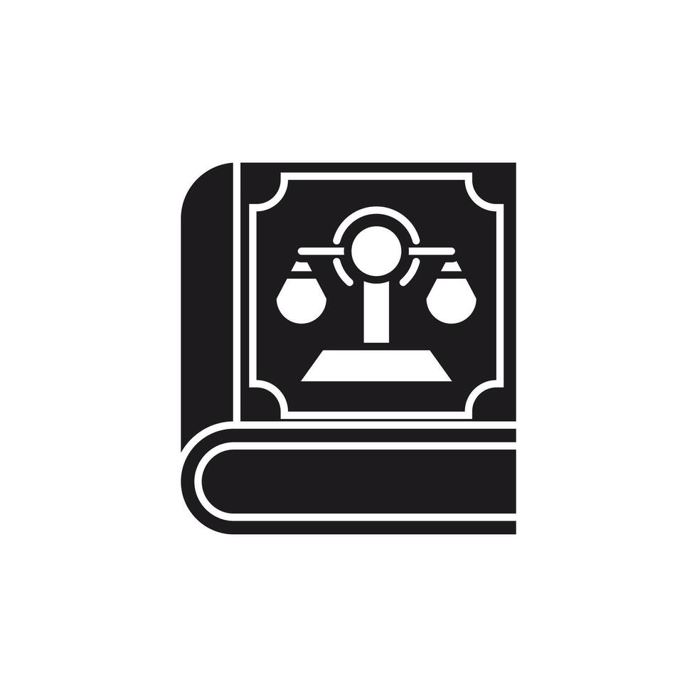 Law Book with Scales of Justice Icon. These icons use glyp style eps files. vector