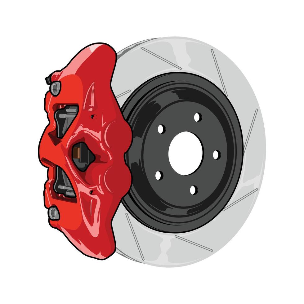 Red Brake illustration for conceptual design vector