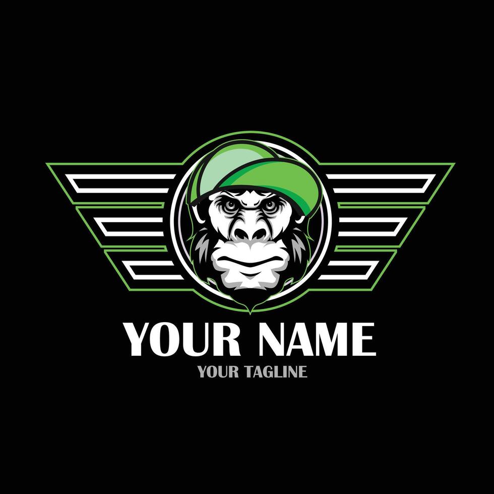 MONKEY MASCOT WITH BASEBALL CAP vector