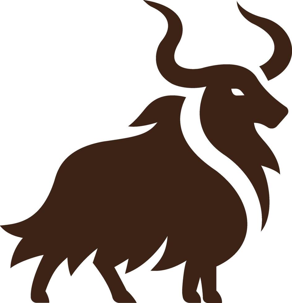 Stylized Silhouette of a Yak vector