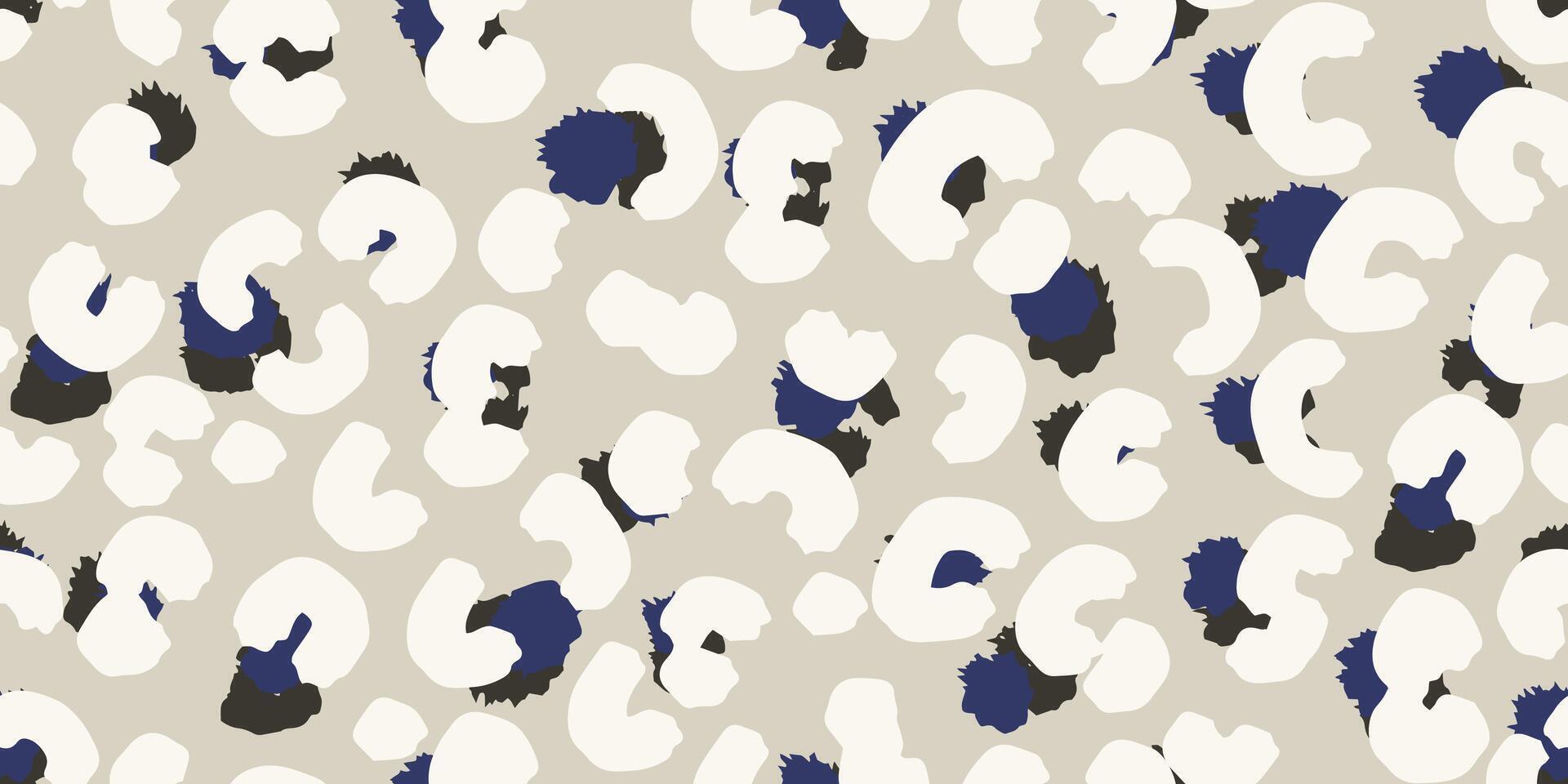 Pastel seamless leopard pattern with bold spots and light accents on a soft beige background. Ideal for textile design, fashion, packaging, and digital projects inspired by wild animal prints vector